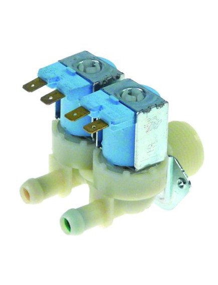 solenoid valve double straight 230VAC inlet 3/4  plastic outlet 11,5mm output A 1,5l/min