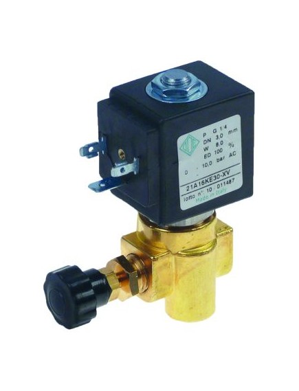 solenoid valve brass 2-ways 230VAC inlet 1/4  outlet 1/4  controllable DN 3mm