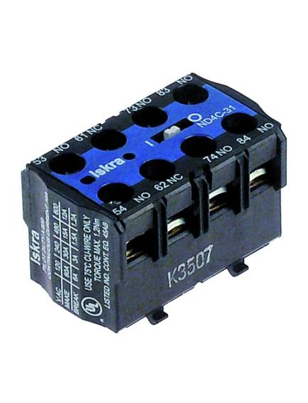 Auxiliary contact connection screw connection AC15 6A for contactors K03C/K07C contacts 2NO/2NC