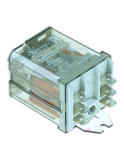 power relays 230VAC 16A 2NO connection male faston 6.3mm flange