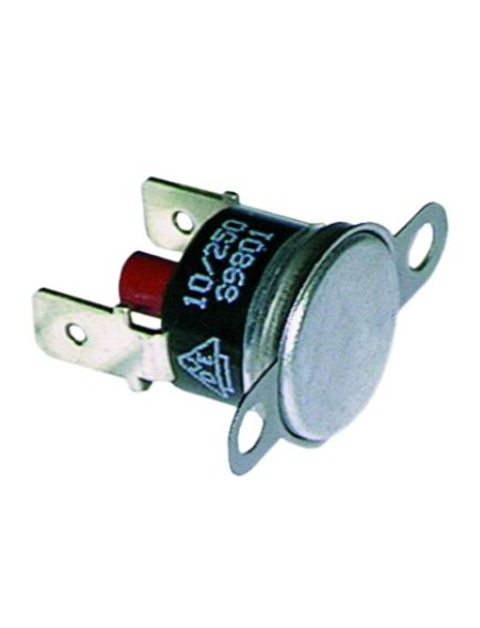 Bi-metal safety thermostat switch-off temp. 165°C 1NC 10A hole distance 23,8mm 2 hole fixing Bi-metal safety thermostat switch-off temp. 165°C 1NC 10A hole distance 23,8mm 2 hole fixing