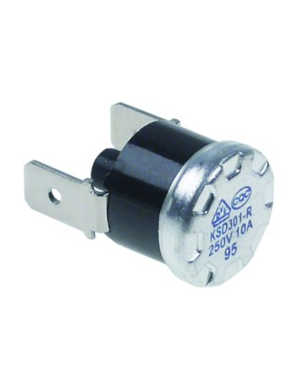 Bi-metal safety thermostat switch-off temp. 95°C 1NC 16A hole distance 23,8mm 2 hole fixing Bi-metal safety thermostat switch-off temp. 95°C 1NC 16A hole distance 23,8mm 2 hole fixing