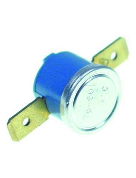 Bi-metal thermostat switch-off temp. 160°C 1NC 16A hole distance 23,5mm 250V connection F6.3 1-pole Bi-metal thermostat switch-off temp. 160°C 1NC 16A hole distance 23,5mm 250V connection F6.3 1-pole