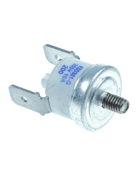 bi-metal thermostat switch-off temp. 200°C 1NC 1-pole 10A connection F6.3 thread M4 bi-metal thermostat switch-off temp. 200°C 1NC 1-pole 10A connection F6.3 thread M4