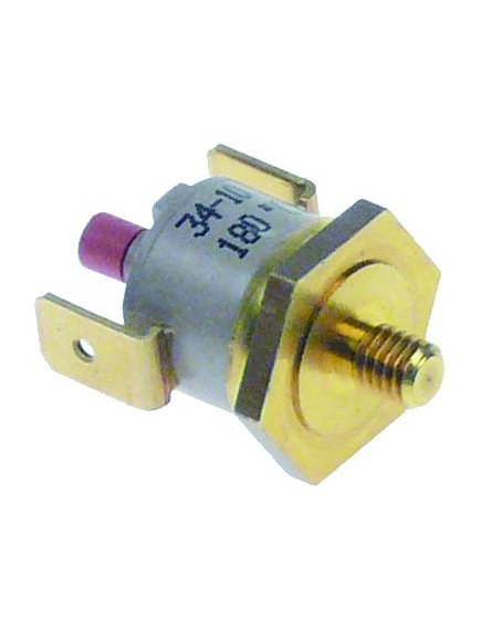 bi-metal safety thermostat switch-off temp. 180°C 1NC 1-pole 16A connection F6.3 screw mounting