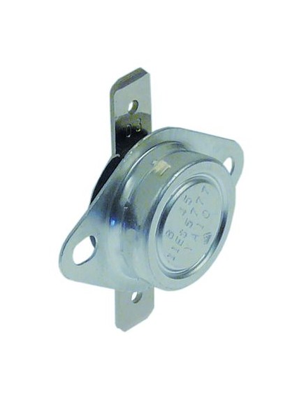 Bi-metal thermostat switch-off temp. 45°C 1NO 250V hole distance 23,5mm connection F6.3 1-pole