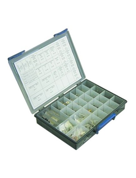 Assortment case thermostat accessories 20x various bolts with slot 4x various gland nuts