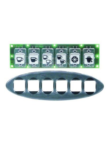 keypad PCB L 125mm W 35mm with front panel buttons 6