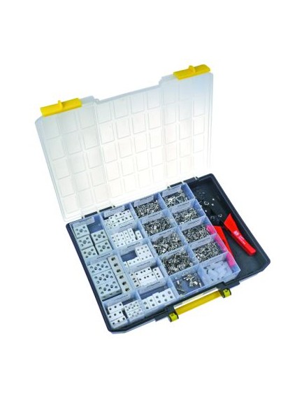 Assortment case uninsulated terminals and porcelain clamp