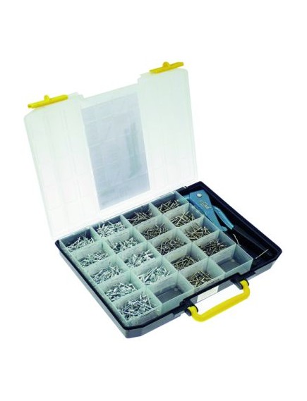Assortment case with riveting pliers Standard blind rivets