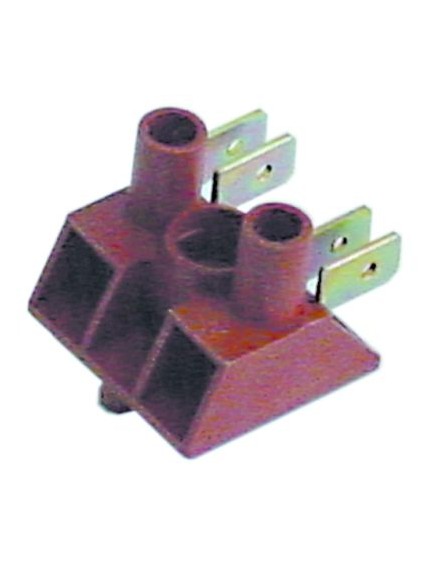 power terminal block 2-pole max. 20A max 600V connection ?2.5mm? / F6.3 temp.-resist. 150°C