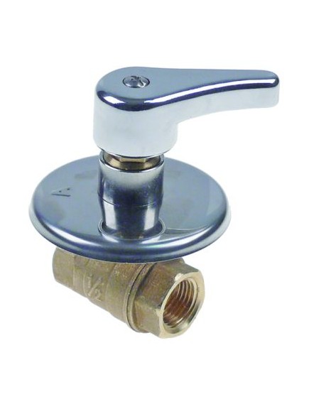 Ball valve complete connection 1/2  brass H 30mm mounting pos. any rosette ? 70mm