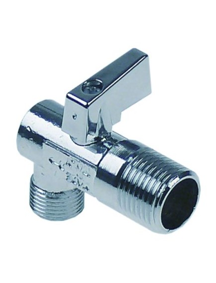 ball valve angled connection 3/8  ET - 1/2  ET DN8 total length 56mm