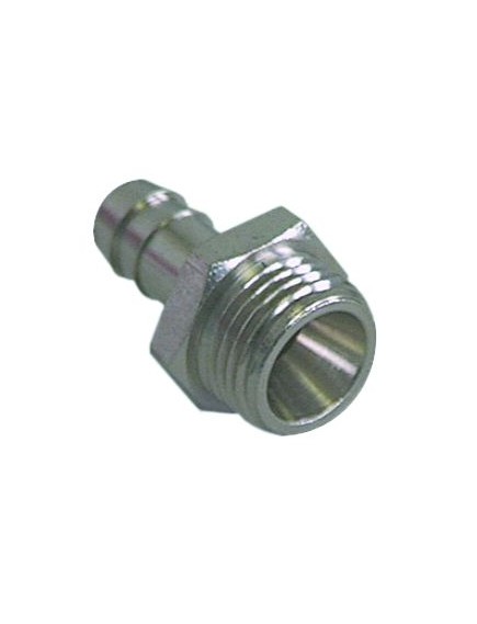 hose connector nickel-plated brass straight thread 1/8  hose ? 8mm Qty 1 pcs