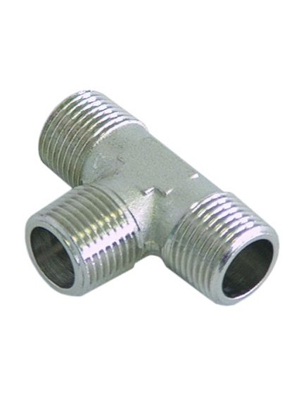 T-piece thread 3/8  ET - 3/8  ET - 3/8  ET nickel-plated brass L 54mm