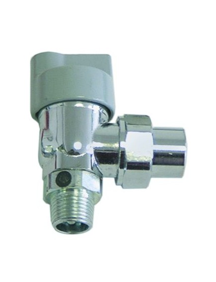 ball valve angled inlet 1/2  ET outlet 1/2  IT DN15 approval DVGW 100°C chrome