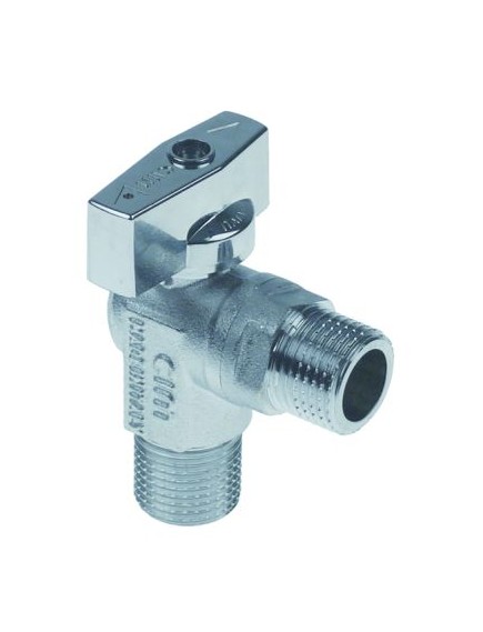 ball valve angled connection 1/2  ET - 1/2  ET DN15 total length 79x54mm