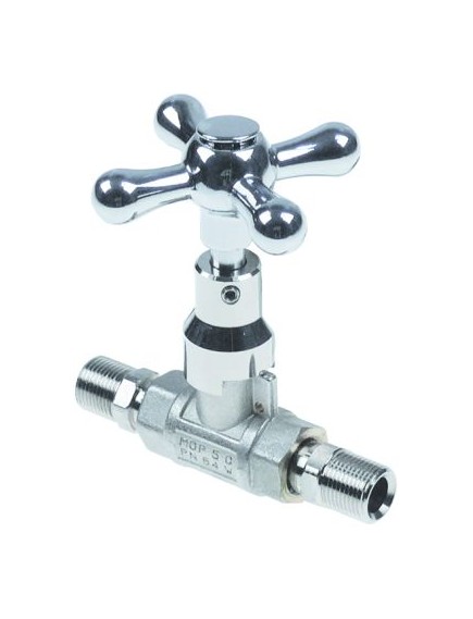 ball valve complete with star handle H 84mm L 101mm W 26mm shaft ? 7,5mm intake tap ET 3/8