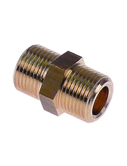 double nipple brass thread 3/8  - 3/8  Qty 1 pcs