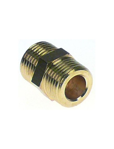 double nipple brass thread 1/2  - 1/2  Qty 1 pcs