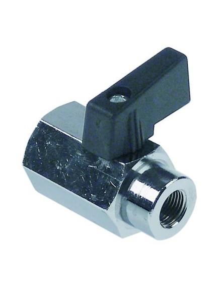 Ball valve connection 1/8  IT - 1/8  IT DN6 total length 39mm chrome-plated brass