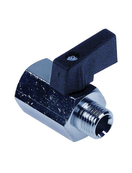 ball valve connection 1/4  IT - 1/4  ET DN8 total length 39mm chrome-plated brass