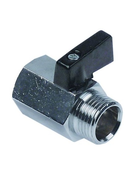 ball valve connection 1/2  IT - 1/2  ET DN10 total length 45mm chrome-plated brass