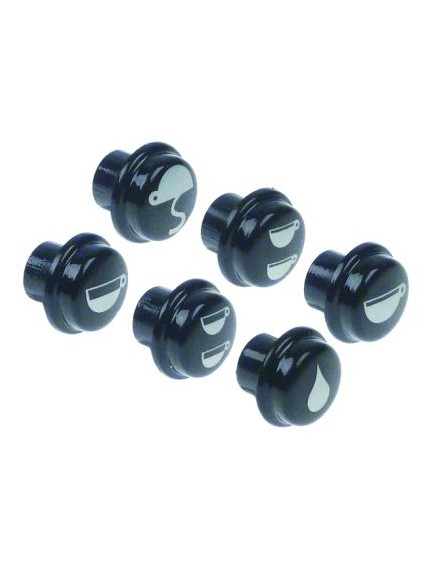 Tasten rund ? 17mm Kunststoff Set 6-teilig schwarz SANREMO