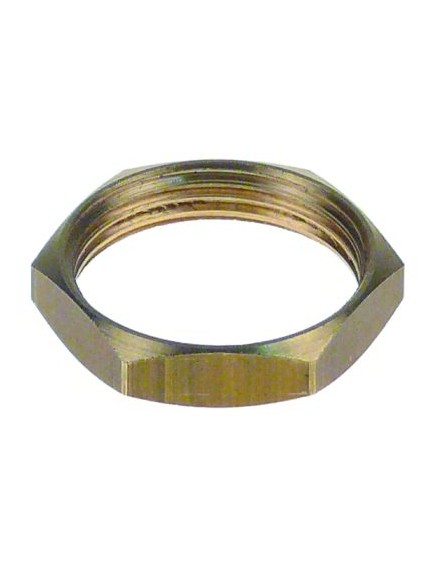 hexagonal nut thread M25 H 6mm WS 27 brass Qty 1 pcs