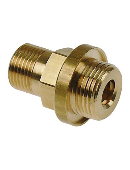 screw connection for tap L 36mm ID ? 8,6mm WS 20 brass thread 3/8  ET - 1/2  ET