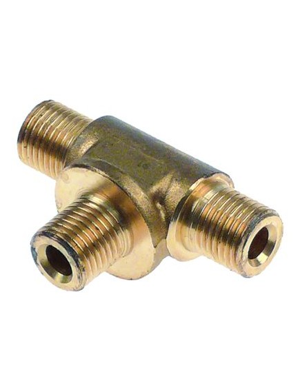 T-piece thread 1/4  T1: 1/4  T2: 1/4  ID ? 6,2mm int. ? 1 6,2mm int. ? 2 6,2mm L 53mm brass