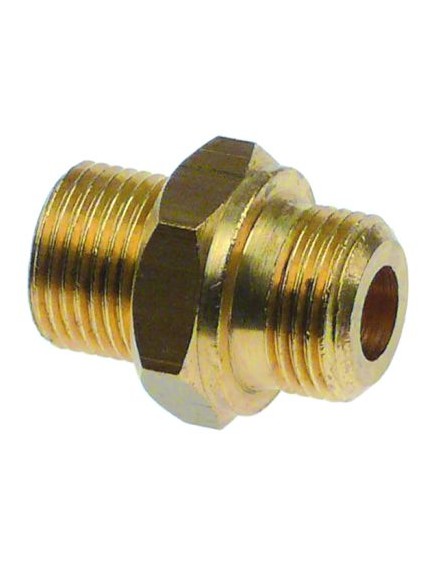 double nipple T1: 3/8  T2: 3/8  int. ? 1 8,3mm int. ? 2 10,3mm L 30mm brass Qty 1 pcs