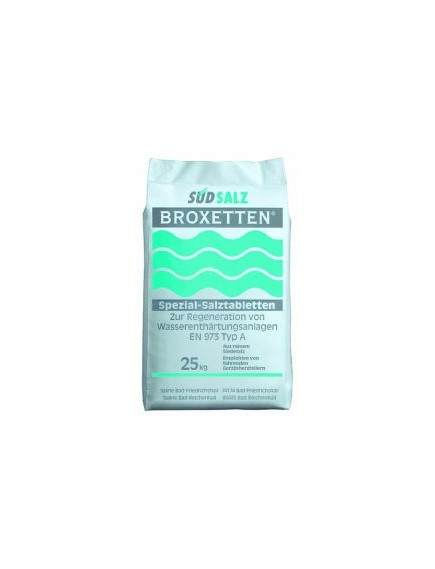 regenerant salt type BROXETTEN content 25kg format tablets