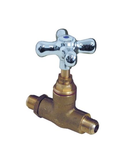 Absperrventil Anschluss 1/2  26x19G gerade Baul?nge 123mm EP beliebig