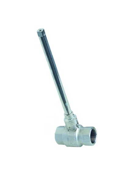 Ball valve L 83mm shaft ? 12x12mm shaft L 320mm inlet 1  IT without handle outlet 1  IT