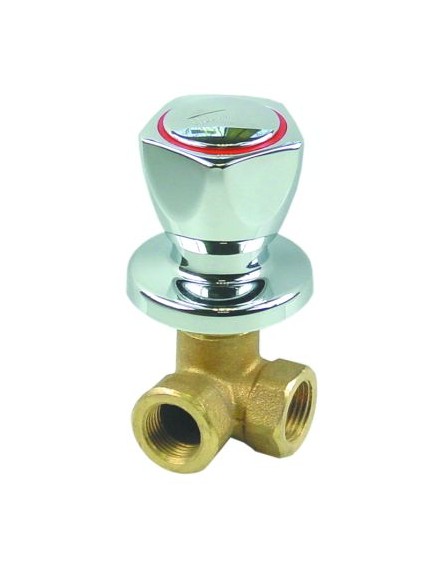 Absperrventil Anschluss 1/2  1/2  warm Baul?nge 30mm EP rechts Rosetten-Gewinde G2 26x18G