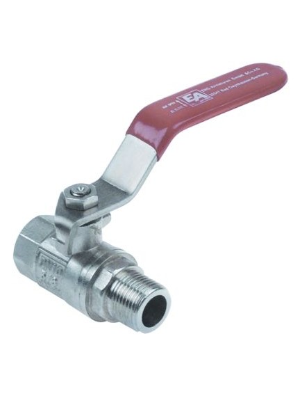 Ball valve connection 3/8  IT - 3/8  ET DN10 total length 55mm with lever handle
