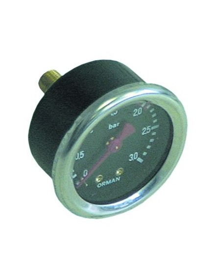 manometer ? 49,3mm pressure range 0 up to 3bar thread 1/8  marking 2 connection on the backside