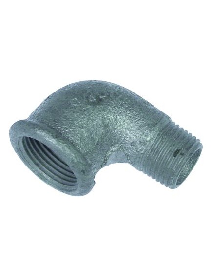 Angle piece thread 1/2  ET - 3/4  IT zinc-coated cast iron