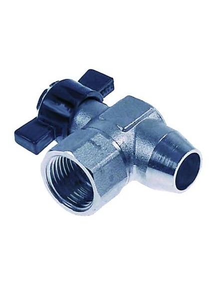 Auslaufhahn IG 1/2  L 30mm gewinkelt H 30mm Fl?gelgriff Auslauf ? 13mm