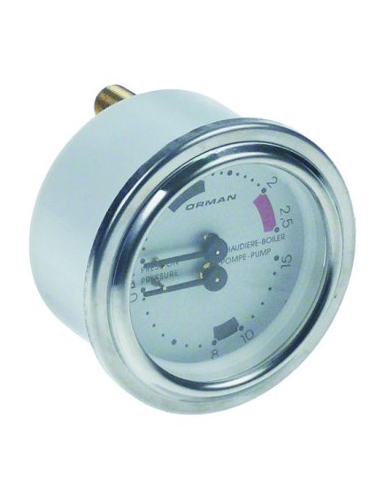 manometer double scale ? 63mm pressure range 0-2.5 / 0-15bar