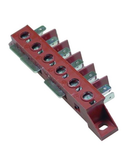 power terminal block 6-pole max. 40A max 450V connection ?6mm? / F6.3 temp.-resist. 150°C