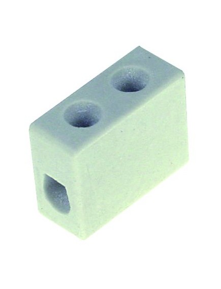 Porcelain terminal block H 18mm L 22mm W 10,5mm 1-pole 6mm? max 250V max. 32A Qty 1pcs