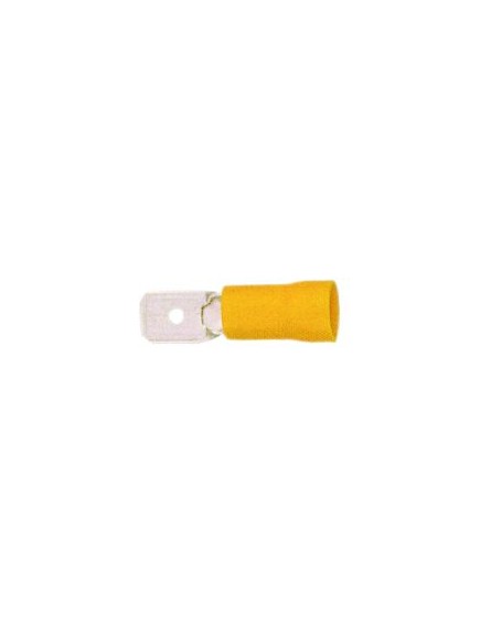 male faston size 6.3x0.8mm 4.0-6.0mm? Qty 100 pcs insulation PVC Cu gal Sn yellow t.max. 75°C