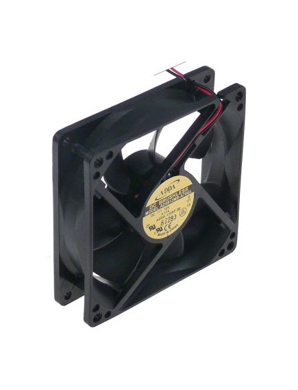 Axiall?fter L 92mm B 92mm H 25mm 12VDC 4,9W Lager Kugellager Anschluss Kabel Kunststoff ADDA