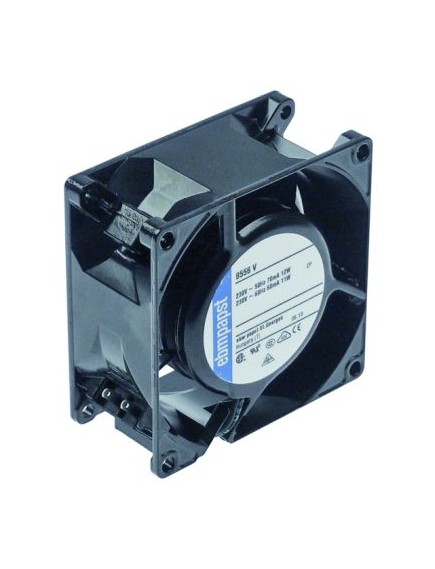 axial fan L 80mm W 80mm H 38mm 230VAC 50/60Hz 12W bearing ball bearing manuf. no. 8556 V