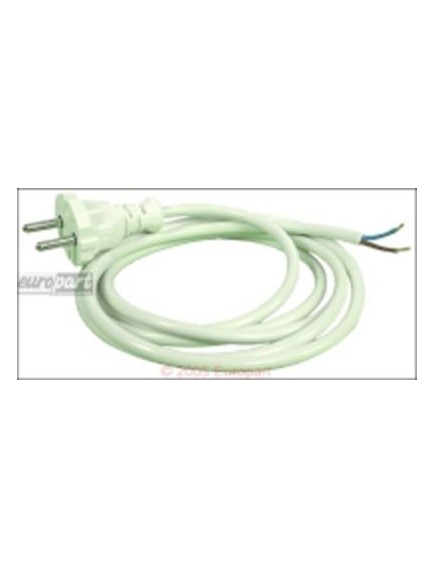 Anschlusskabel(F?hn) 2,0m wei? 2 x 1 mm?, wei?, Konturenstecker/Aderendh?lsen