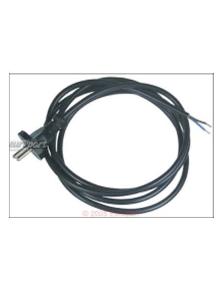 Anschlusskabel(F?hn) 2,0m schwarz 2 x 1 mm?, schwarz, Konturenstecker/Aderendh?lsen