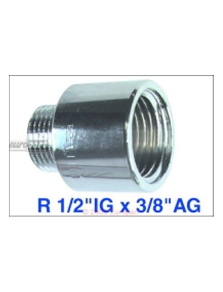 Adapter Sanit?r 3/8 x1/2  Reduzierung - Eine Seite 3/8  Au?engewinde, andere