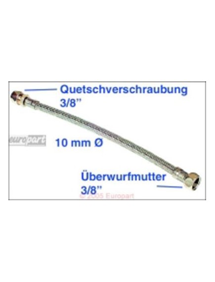 Anschlussschlauch Sanit?r 10mm 3/8  flexibel 300 mm lang - ?berwurfmutter/Quetschverschraubung